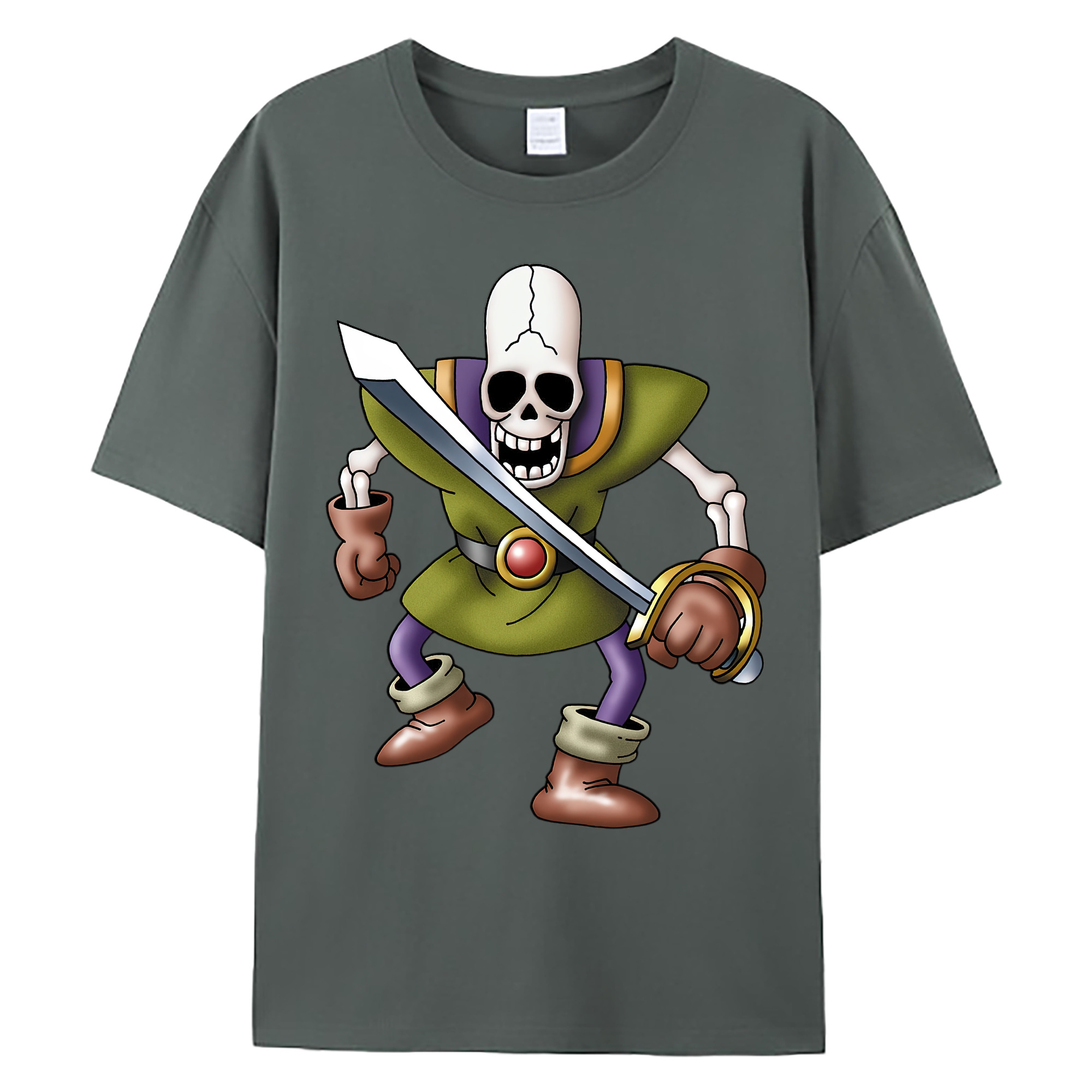 （画像用） ドラゴンクエスト Doragon Kuesuto Dragon Quest 綿100％ メンズ半袖Tシャツ｜肌触りやわらか＆通気性